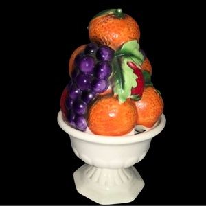 Vintage Lefton Footed Jam Jar Compote Stacked Fruit Design 6.5”